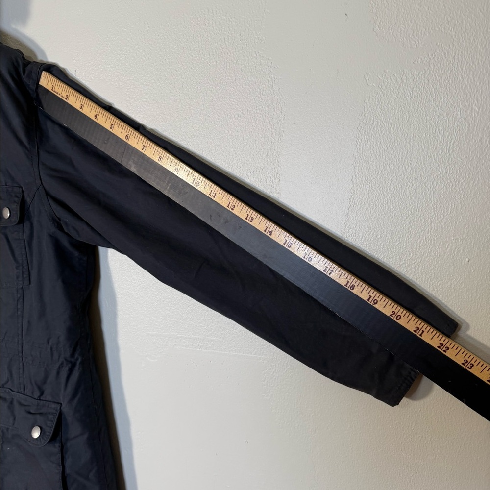 Barbour Carribena Wax Jacket US10 UK14 Black Coat Detachable Fur Fleece Lined - Picture 13 of 14